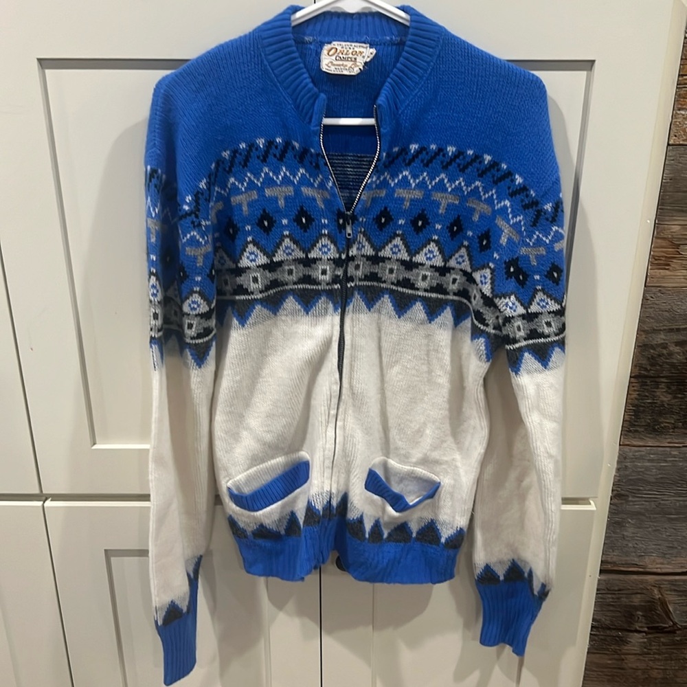 Vintage Orlon Campus oil up sweater. Made in USA.